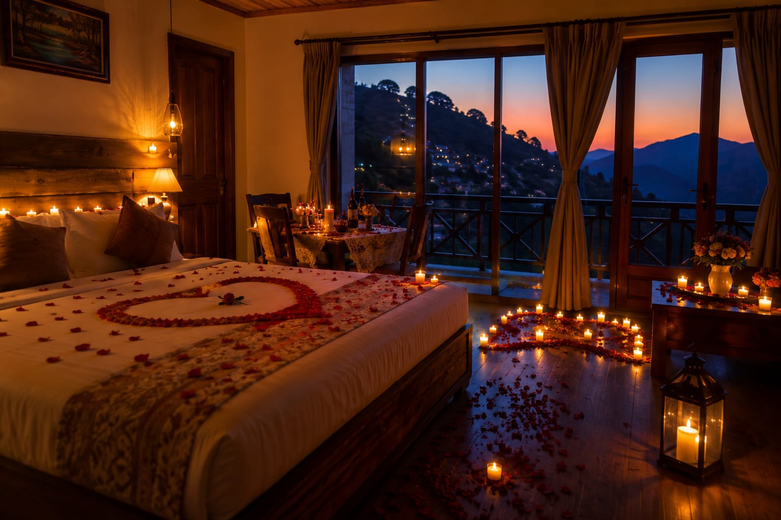 Couple Candle Light & Romantic Room Setup